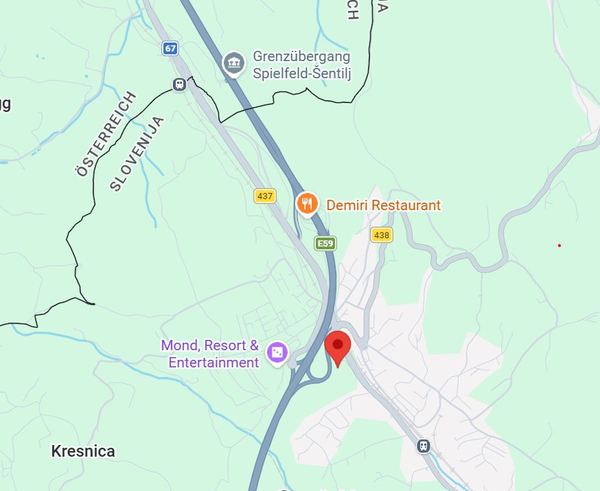 Lokacija poslovnih prostorov TC Šentilj ob slovensko-avstrijski meji